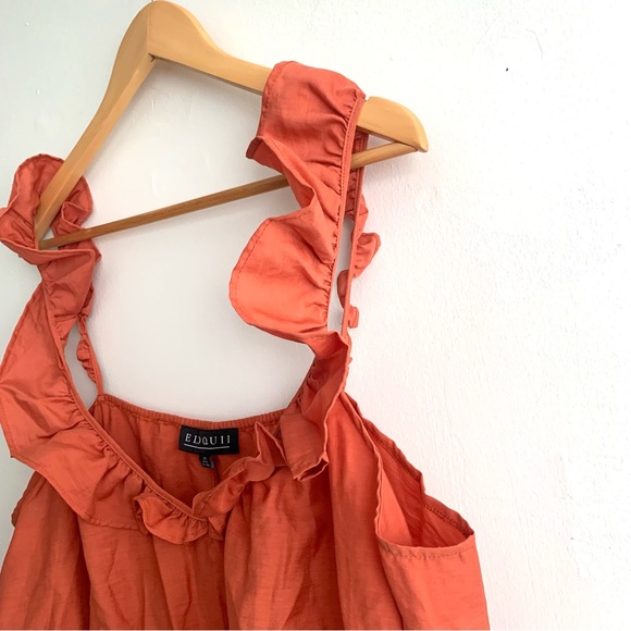 Eloquii Cotton Peach Babydoll Summer Maxi Dress - Picture 3 of 7